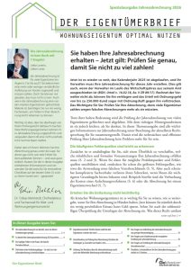Spezialausgabe Jahresabrechnung